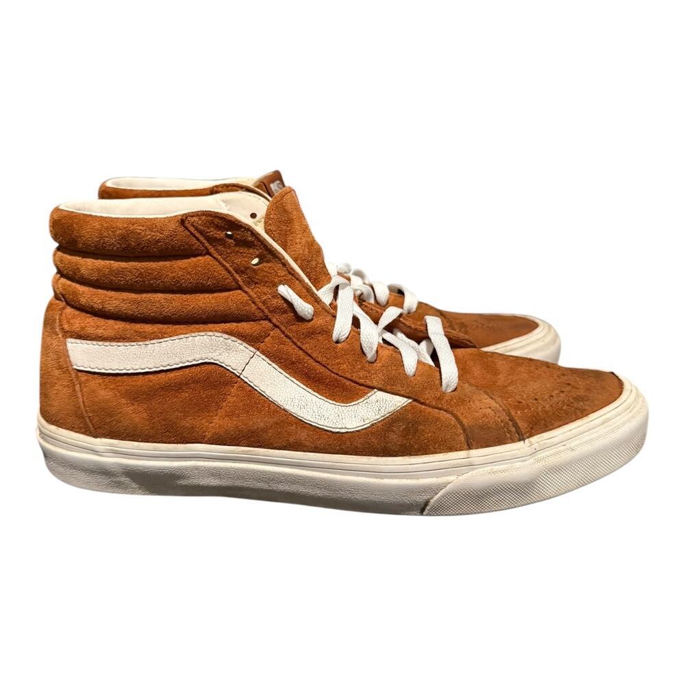 Vans Sk8-Hi Pig Suede Tortoise Shell Brown ScotchGard Men’s Size 10 Sneakers - Picture 2 of 9